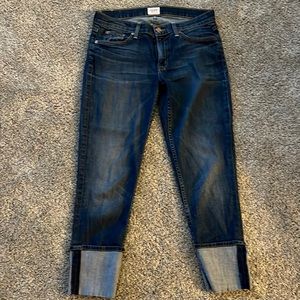 Womens Hudson skinny wide cuff crop jeans